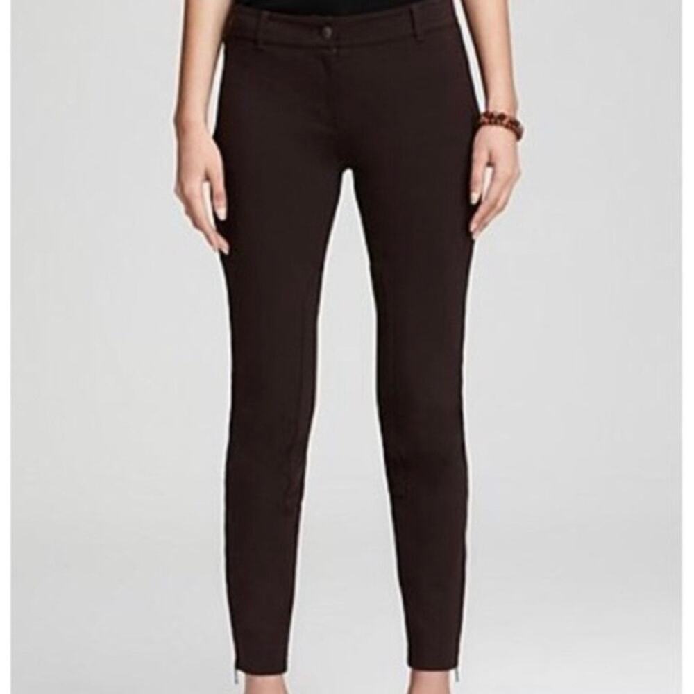 Eileen Fisher Riding Breeches Ponte Black Pants Annkle Zip Size Large Equestrian
